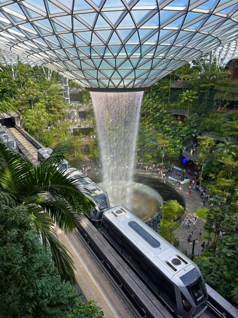 Rain vortex inside Jewel Changi Airport