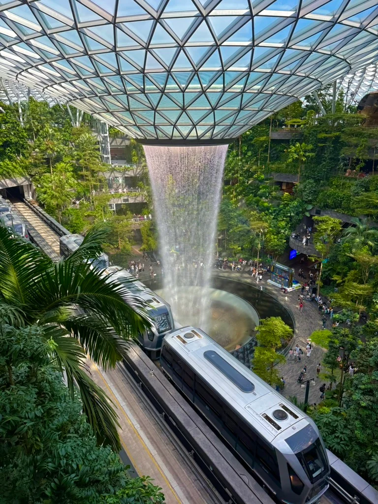 Rain vortex inside Jewel Changi Airport